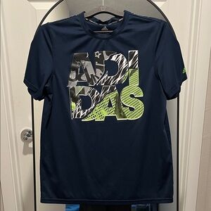 Adidas Kids Dark Blue Tee with Graphic Print